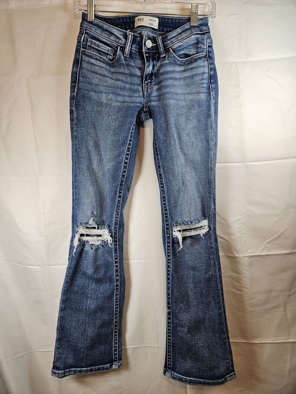 BKE By Buckle Women's Distressed Medium Blue Boot Cut Jeans